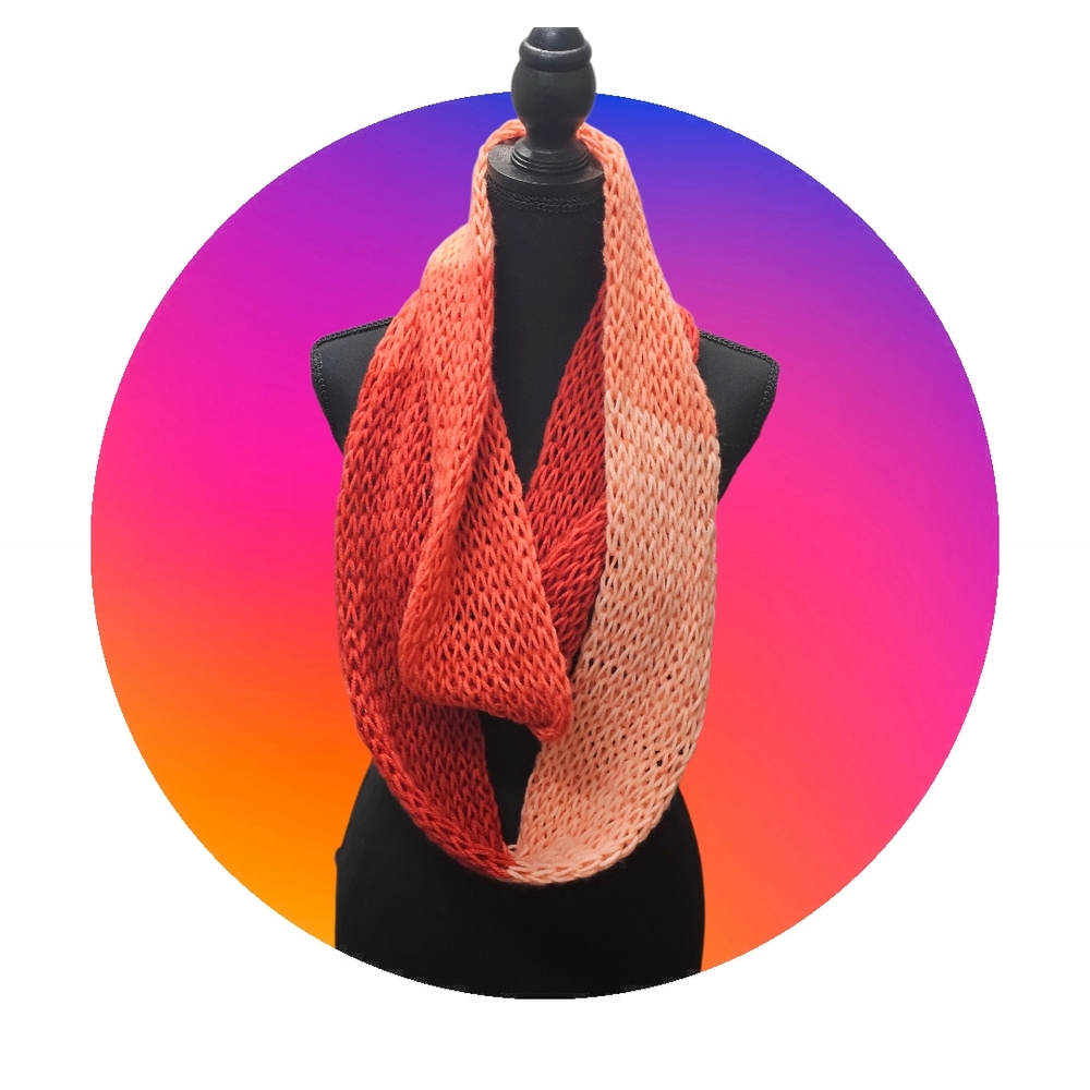 Elegant Ombre Orange Knit Scarf
